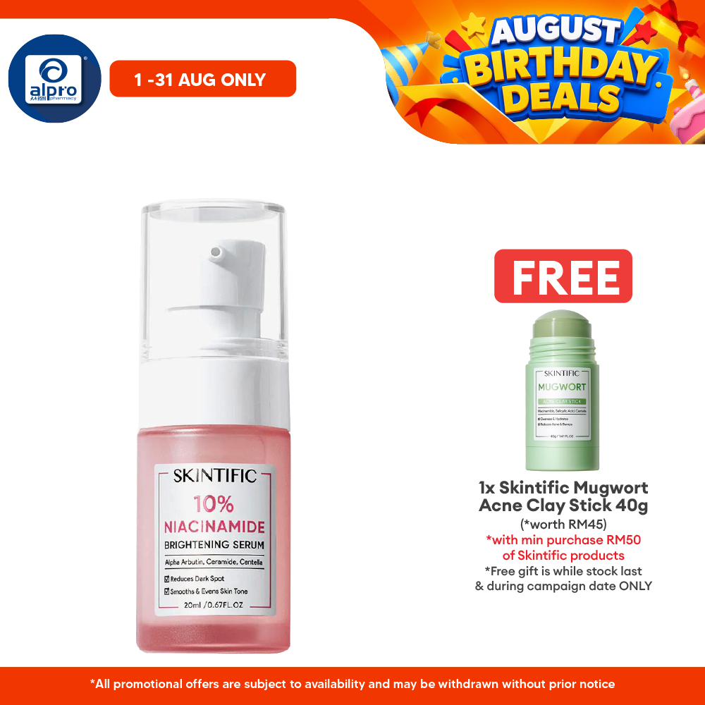 Skintific 10% Royal DSM Niacinamide 7 Days Brightening Booster Serum 20ml | Whitening Glowing Skin Skintific