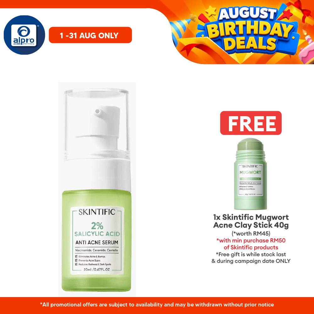 Skintific 2% Salicylic Acid Anti Acne Serum Spot Scars Treatment 20ml | Moisturize and Hydrating Skintific