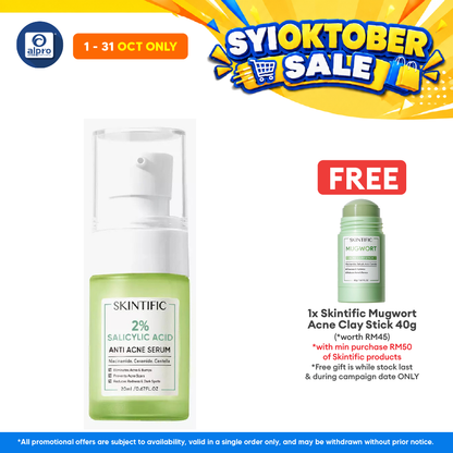 Skintific 2% Salicylic Acid Anti Acne Serum Spot Scars Treatment 20ml | Moisturize and Hydrating
