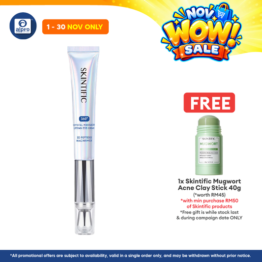 Skintific 360 Degree Crystal Massager Lifting Eye Cream 20g | Fast Absorption