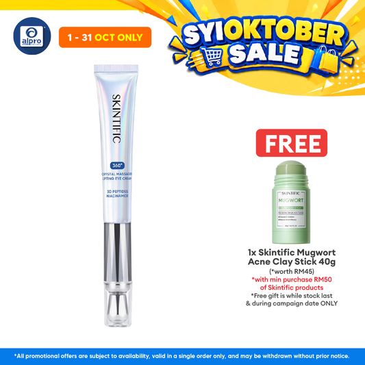 Skintific 360 Degree Crystal Massager Lifting Eye Cream 20g | Fast Absorption