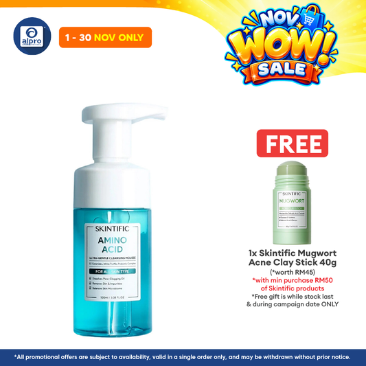 Skintific Amino Acid Ultra Gentle Cleansing Mousse Face Wash Foam 100ml | Cleanse Deeply