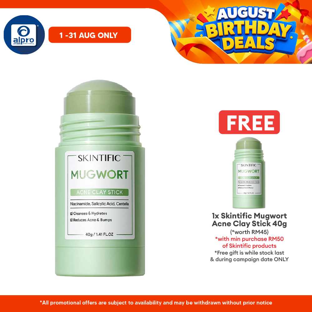Skintific Mugwort Anti Pores & Acne Clay Mask Stick 40g | Calming The Skin Skintific
