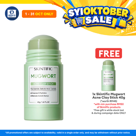 Skintific Mugwort Anti Pores & Acne Clay Mask Stick 40g | Calming The Skin
