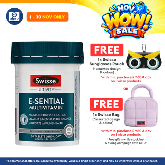 Swisse Ultivite E-sential Multivitamin Plus 30 Tabs | Supports Mental Performance And A Healthy Immune System