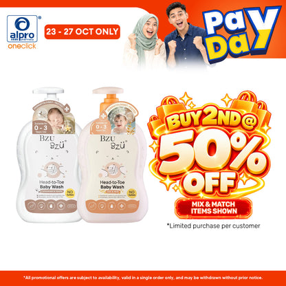 Bzu Bzu Head-To-Toe Baby Wash (Cottonseed & Vanilla/ Oat & Milk) 600ml | Safe For & Protect Sensitive Skin