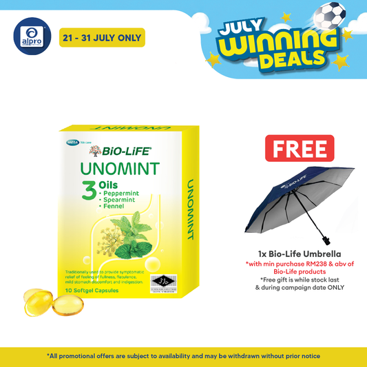 Bio-life Unomint 10x10s | Relief Of Feeling Of Fullness, Flatulence, Mild Stomach Discomfort And Indigestion. Bio-life