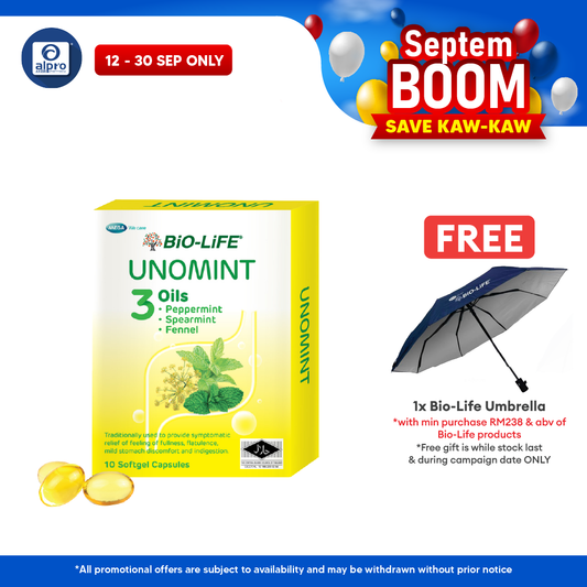 Bio-life Unomint 10x10s | Relief Of Feeling Of Fullness, Flatulence, Mild Stomach Discomfort And Indigestion.
