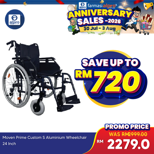 Moven Prime Custom S Aluminium Wheelchair 24inch | Allows Better Control Moven