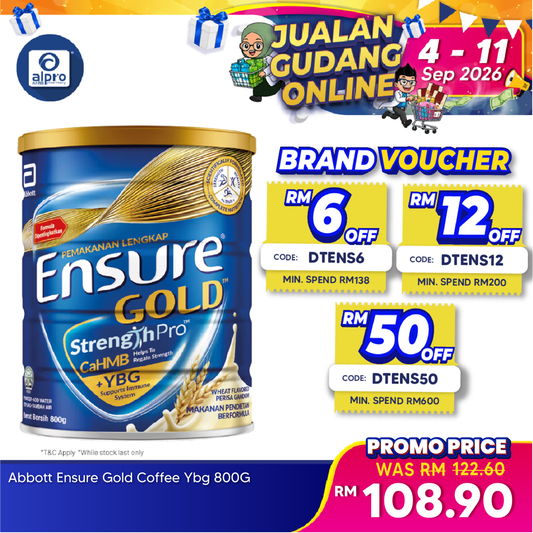 Abbott Ensure Gold Wheat YBG (Yeast Beta Glucan) 800g | Improved Formula Ensure