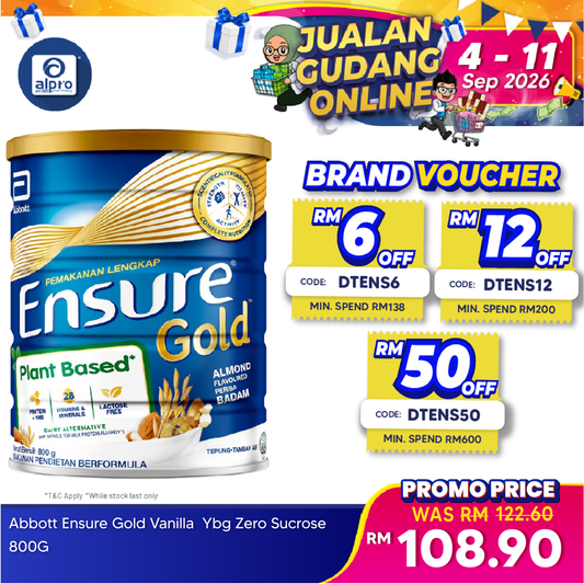 Abbott Ensure Gold Almond (Plant Based) 800g | Complete And Balanced Nutrition Ensure