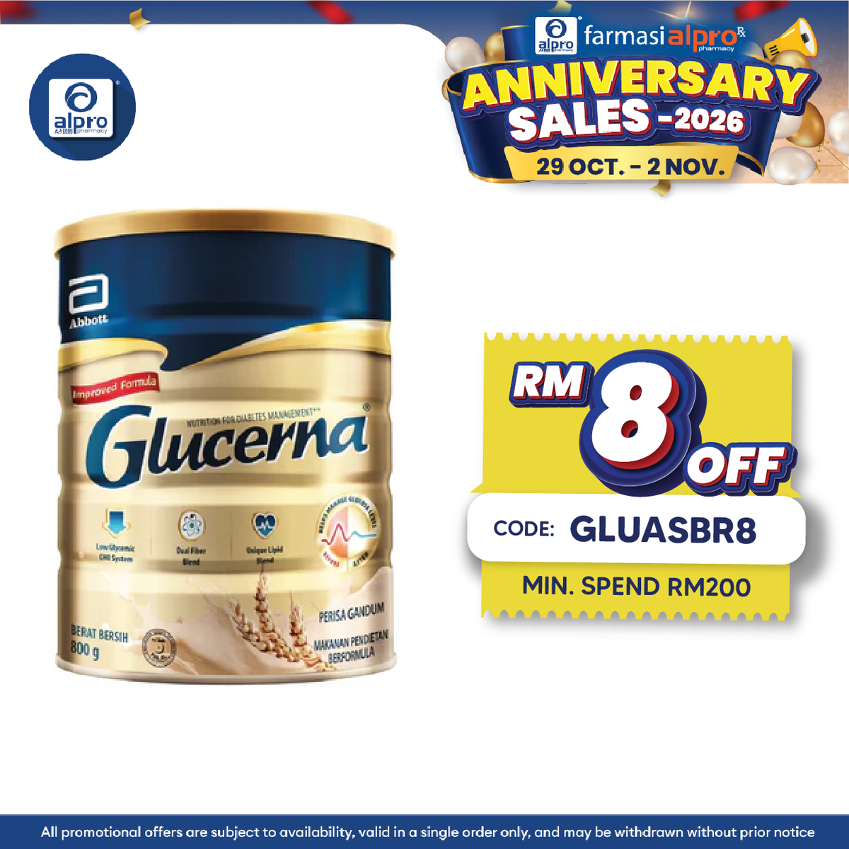 Abbott Glucerna Gold Wheat 800g | Helps Support Your Blood Glucose Management