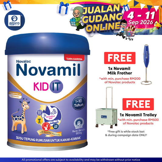 Novalac Novamil Kid IT 800g | With SmartGut360° & 30 Essential Nutrients with Omega 3 & Omega 6 Novalac