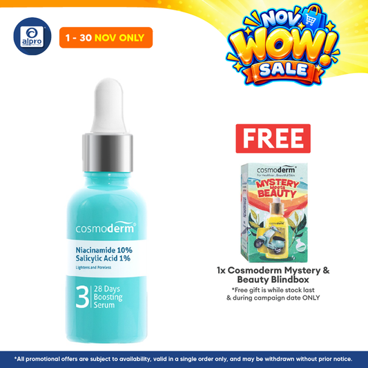Cosmoderm Niacinamide 28 Day Boosting Serum 15ml | Improve Brighten Skin Tone