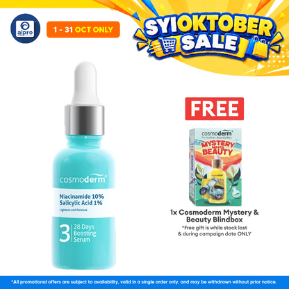 Cosmoderm Niacinamide 28 Day Boosting Serum 15ml | Improve Brighten Skin Tone