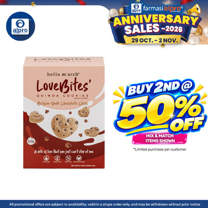 Hello M'arch Quinoa Cookies Chocolate Chips 6 X 15gm | Tickle Your Taste Bud