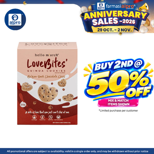 Hello M'arch Quinoa Cookies Chocolate Chips 6 X 15gm | Tickle Your Taste Bud