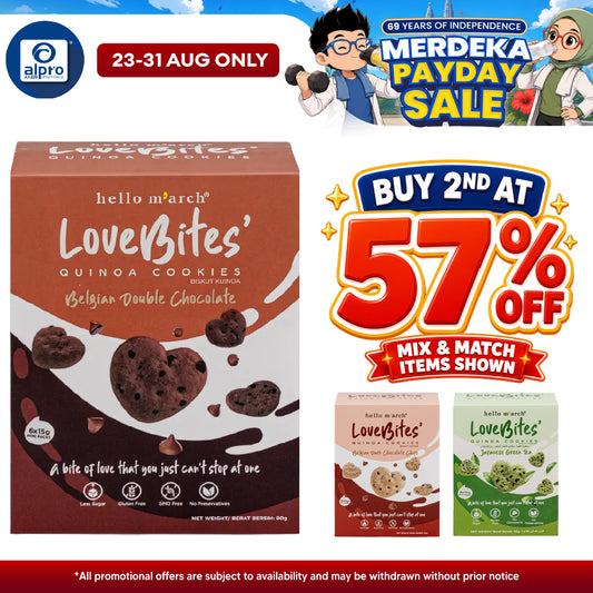 Hello M'arch Quinoa Cookies Double Dark Chocolate 6 X 15gm | Tickle Your Taste Bud Hello M'arch