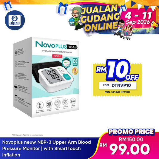 Novoplus neuw NBP-3 Upper Arm Blood Pressure Monitor | with SmartTouch Inflation Novoplus