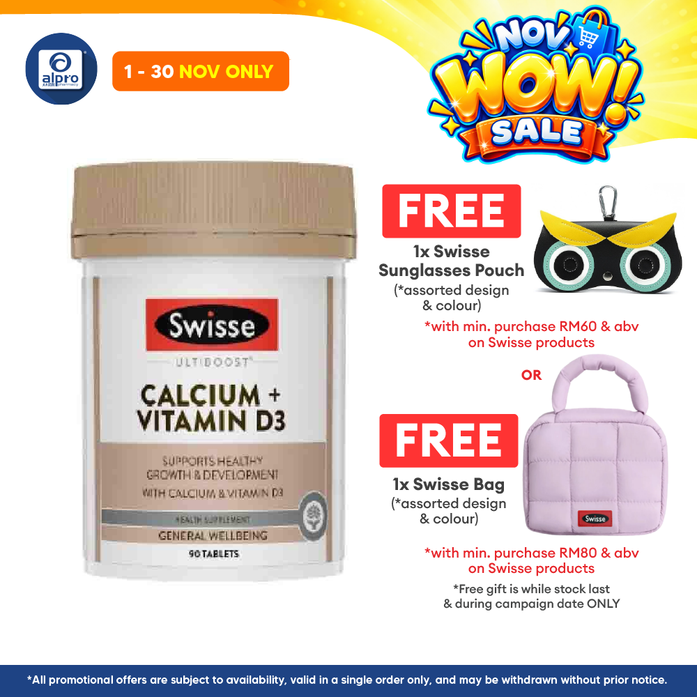 Swisse Ultiboost Calcium + Vitamin D 90s | Supports Healthy Bones