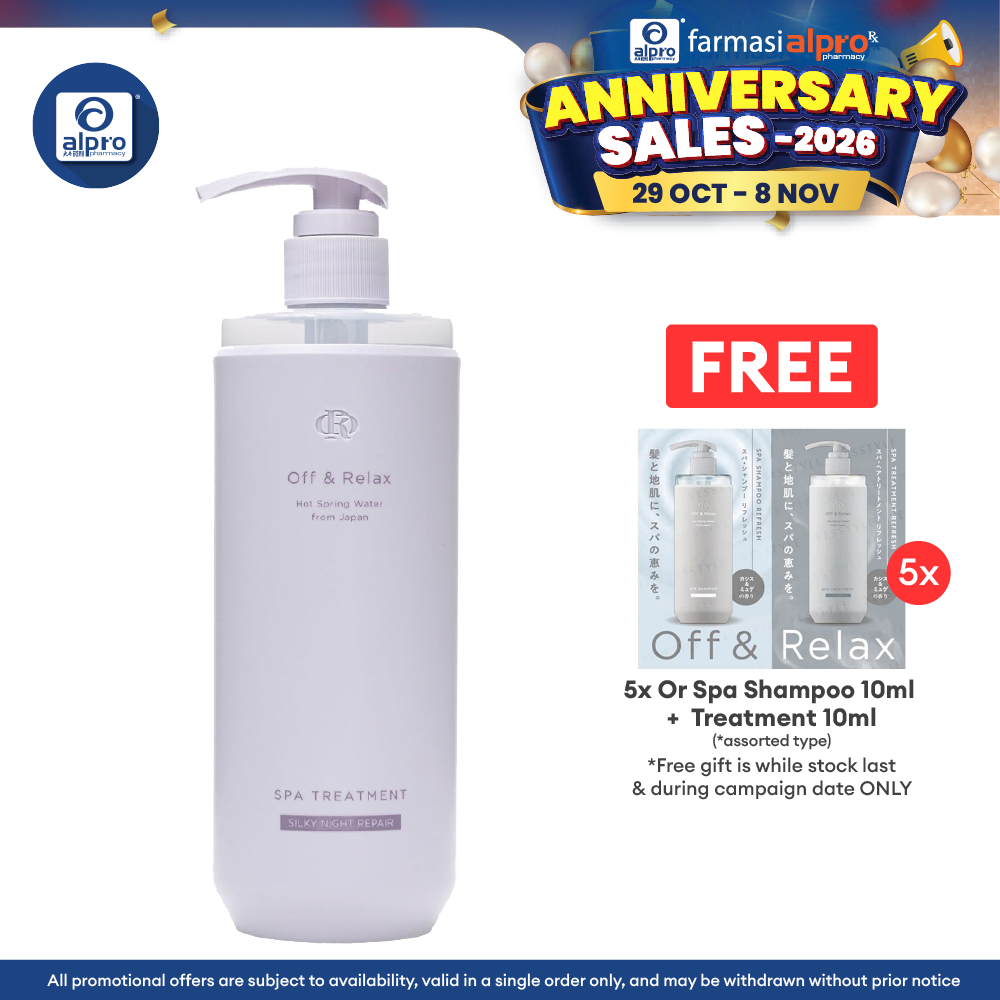 Off & Relax Spa Treatment Silky Night Repair Violet Musk Scent 460ml | Smooth and Moisturize