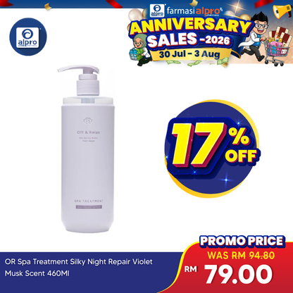 Off & Relax Spa Treatment Silky Night Repair Violet Musk Scent 460ml | Smooth and Moisturize Off & Relax