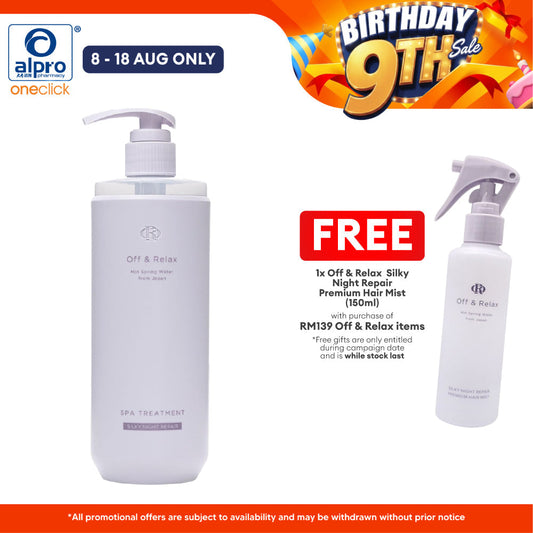 Off & Relax Spa Treatment Silky Night Repair Violet Musk Scent 460ml | Smooth and Moisturize Off & Relax