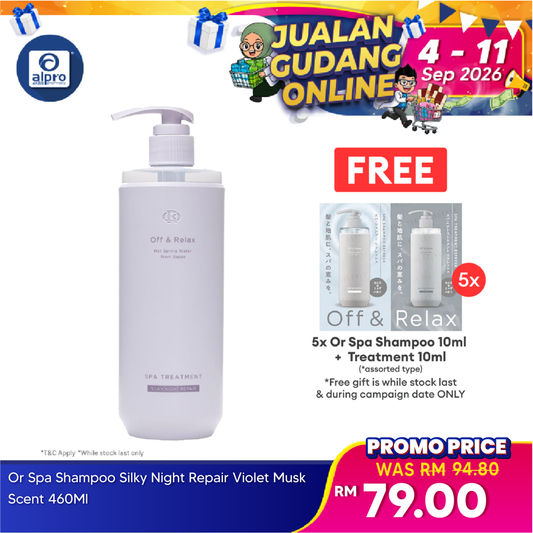Off & Relax Spa Treatment Silky Night Repair Violet Musk Scent 460ml | Smooth and Moisturize Off & Relax