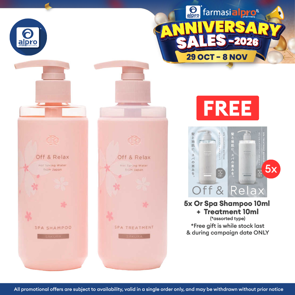 Off & Relax Sakura Limited Set Spa Shampoo 260ml + Hair Treatment 260ml | Moisturizes the Hair