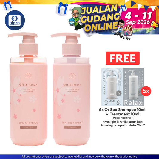 Off & Relax Sakura Limited Set Spa Shampoo 260ml + Hair Treatment 260ml | Moisturizes the Hair Off & Relax, Sugi