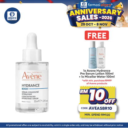 Avene Hydrance Boost Concentrated Hydrating Serum 30ml | Minimize Redness & Inflammation
