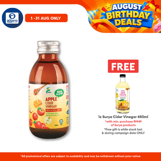 Surya Ready To Drink Apple Cider Vinegar With Natural Honey 150ml | Enriched With Natural Goodness Surya