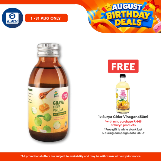 Surya Ready To Drink Guava Cider Vinegar With Natural Honey 150ml | Enriched With Natural Goodness Surya