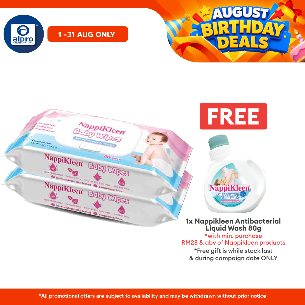 Nappikleen Baby Wipes 80s x 2s | Dermatologically Tested Nappikleen