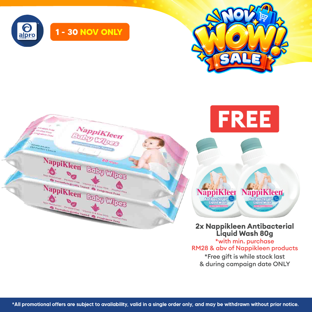 Nappikleen Baby Wipes 80s x 2s | Dermatologically Tested