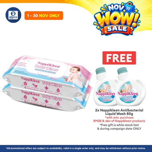 Nappikleen Baby Wipes 80s x 2s | Dermatologically Tested
