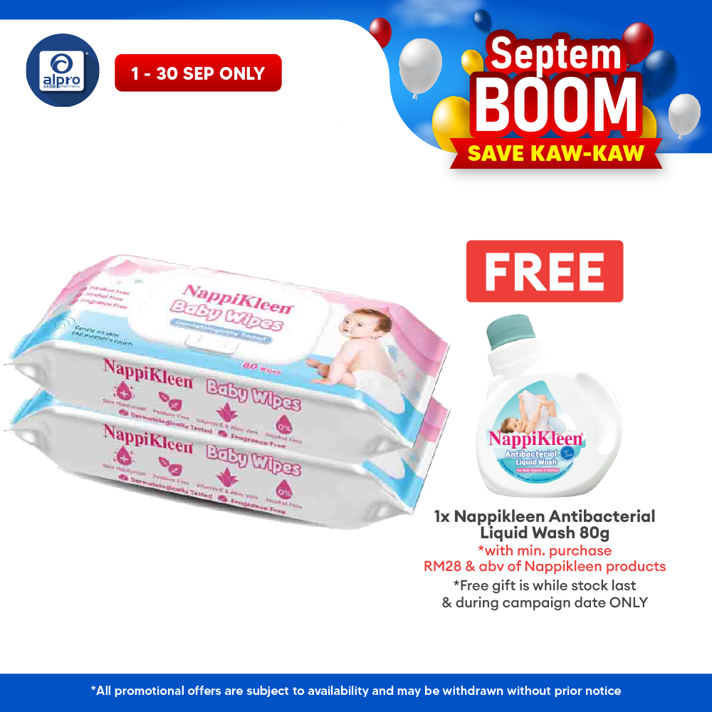 Nappikleen Baby Wipes 80s x 2s | Dermatologically Tested Nappikleen