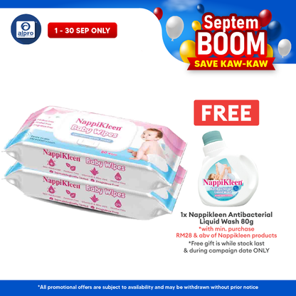 Nappikleen Baby Wipes 80s x 2s | Dermatologically Tested Nappikleen