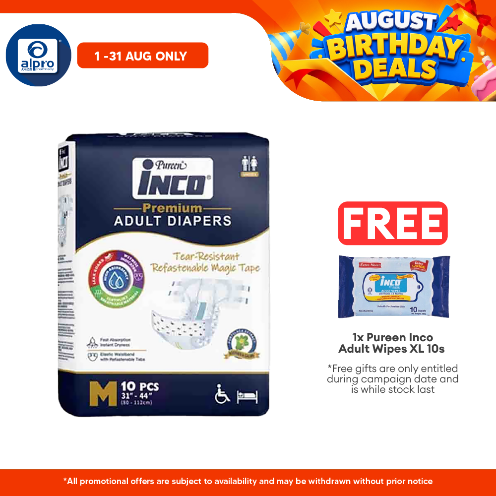 Pureen Inco Premium Adult Diapers | Size: M Pureen