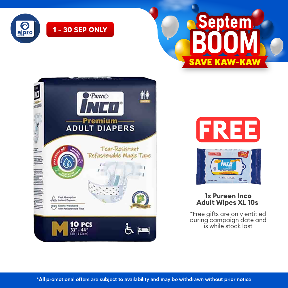 Pureen Inco Premium Adult Diapers | Size: M Pureen