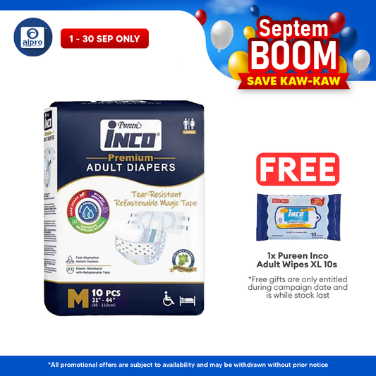 Pureen Inco Premium Adult Diapers | Size: M Pureen