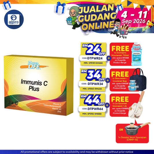 Powerlife Immunis C Plus 3 X 10s | Daily Immune Support Kinohimitsu