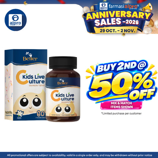 Better Kids Live Culture Chewable Tablet 60s (Vanilla / Mixed Berry / Orange / Chocolate)