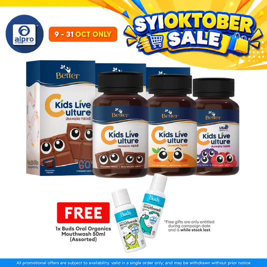 Better Kids Live Culture Chewable Tablet 60s (Vanilla / Mixed Berry / Orange / Chocolate)