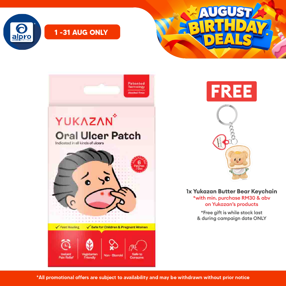 Yukazan Oral Ulcer Patch (6 Pieces) - For All Kind Of Oral & Canker Ulcers Yuka Zan