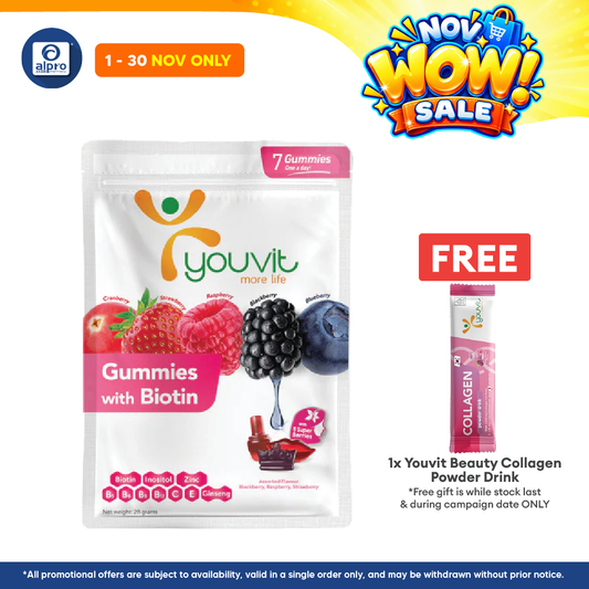Youvit Beauty Biotin Gummies Mix Berry | 7s