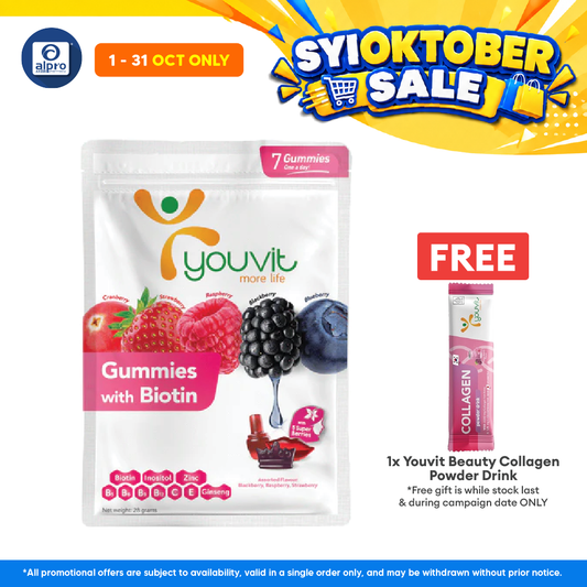 Youvit Beauty Biotin Gummies Mix Berry | 7s