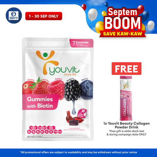 Youvit Beauty Biotin Gummies Mix Berry | 7s Youvit