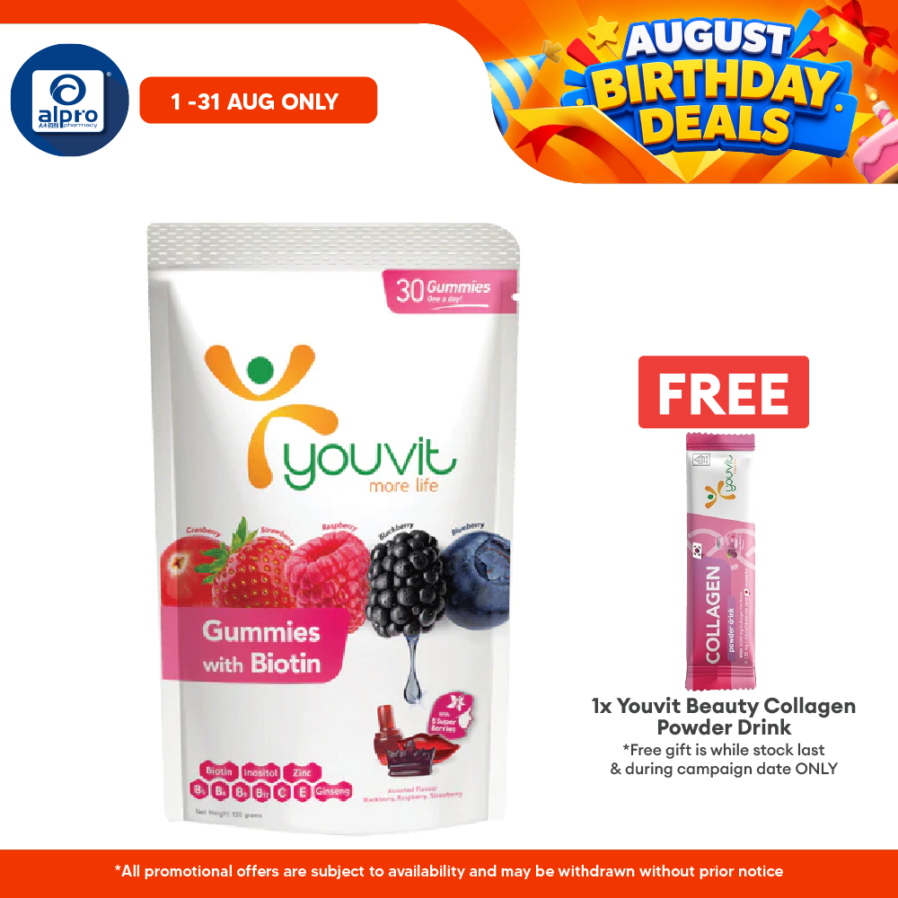 Youvit Beauty Biotin Gummies Mix Berry | 30s Youvit