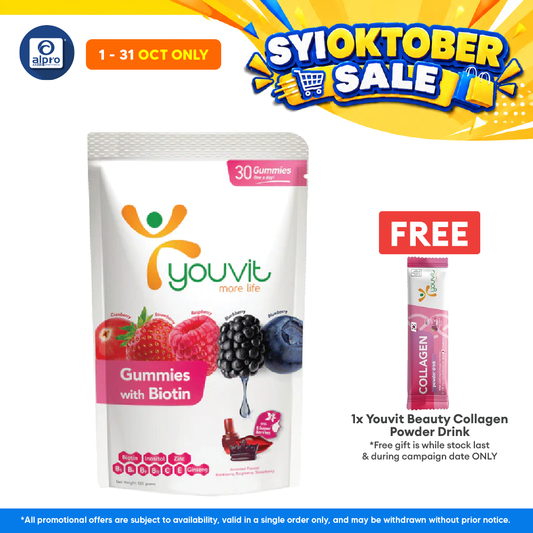 Youvit Beauty Biotin Gummies Mix Berry | 30s